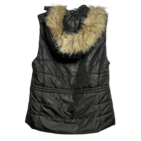 American Rag Puffer Vest Removable Faux Fur Hood Black M (2902 - Picture 3 of 3